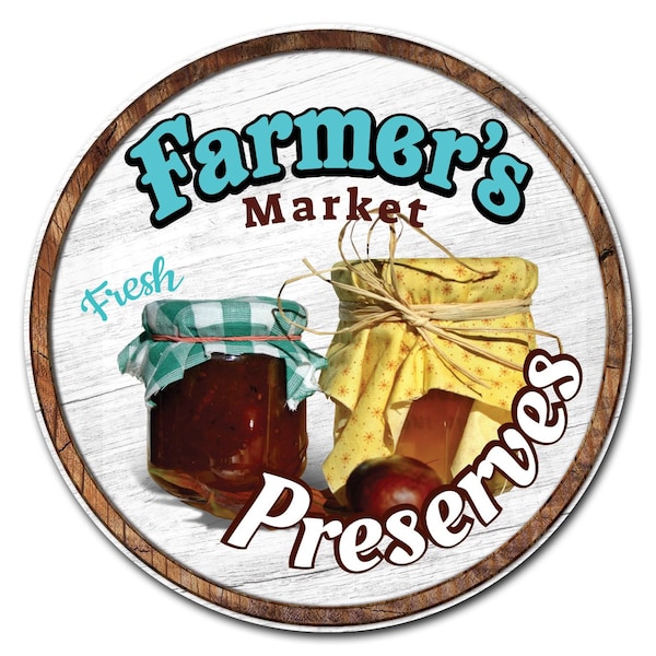 Signmission Farmers Market Preserves Circle Vinyl Laminated Decal, D-36-CIR-Preserves D-36-CIR-Preserves - main